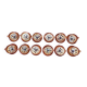 Set of 12 ear bowls with saucers – Quimper earthenware – P. Fouillen