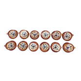 Set de 12 bols à oreilles avec soucoupes – Faïence de Quimper – P. Fouillen