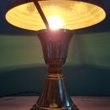 Art deco chrome brass mushroom lamp
