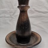 Grand bougeoir, vase . céramique signée jean marais