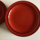 Set of 10 plates Hertha Bengtson Rosenthal 1970 in red stoneware.