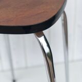 Vintage wood and chrome stool