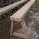 Paire de bancs de ferme en chêne 228 cm