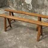 Paire de bancs de ferme 165 cm