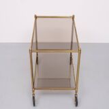 Hollywood Regency Brass Serving Trolley 1970s