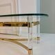 Vintage coffee table with bevelled glass and plexiglass from the 1970s.