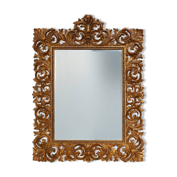 Large 20th Century Italian Baroque style richly decorated wall mirror