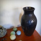 Art Deco vase with foliage, XL size, Accolay, France, 1950s