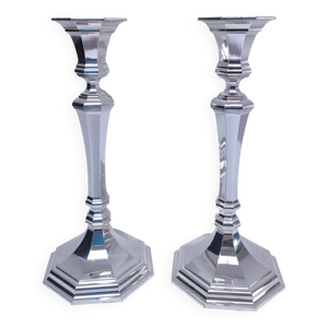 Paire bougeoirs BMF métal