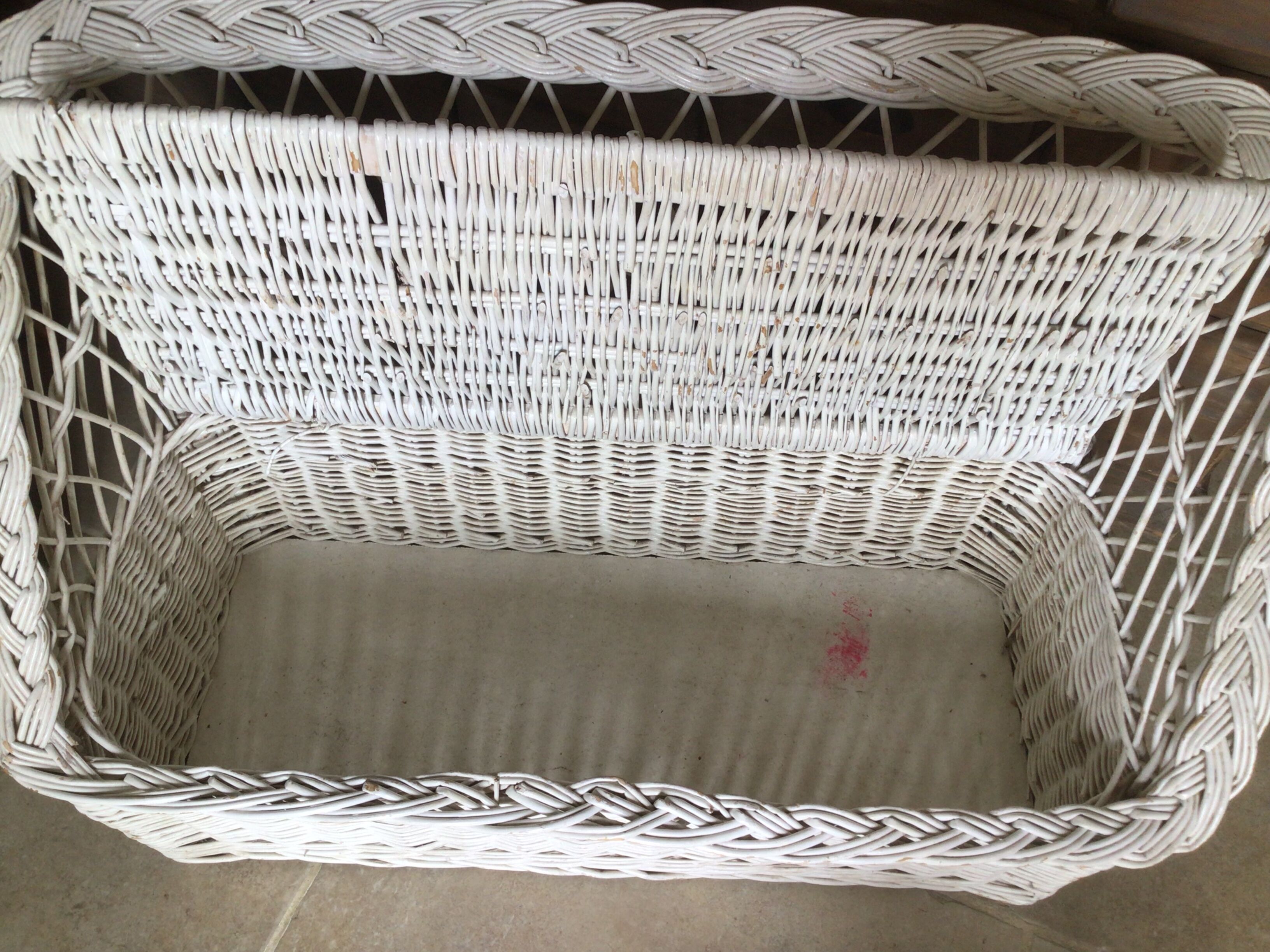 Vintage wicker chest bench