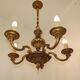 French Vintage Heavy Bronze/Brass 5 Light Empire Style Chandelier 3990