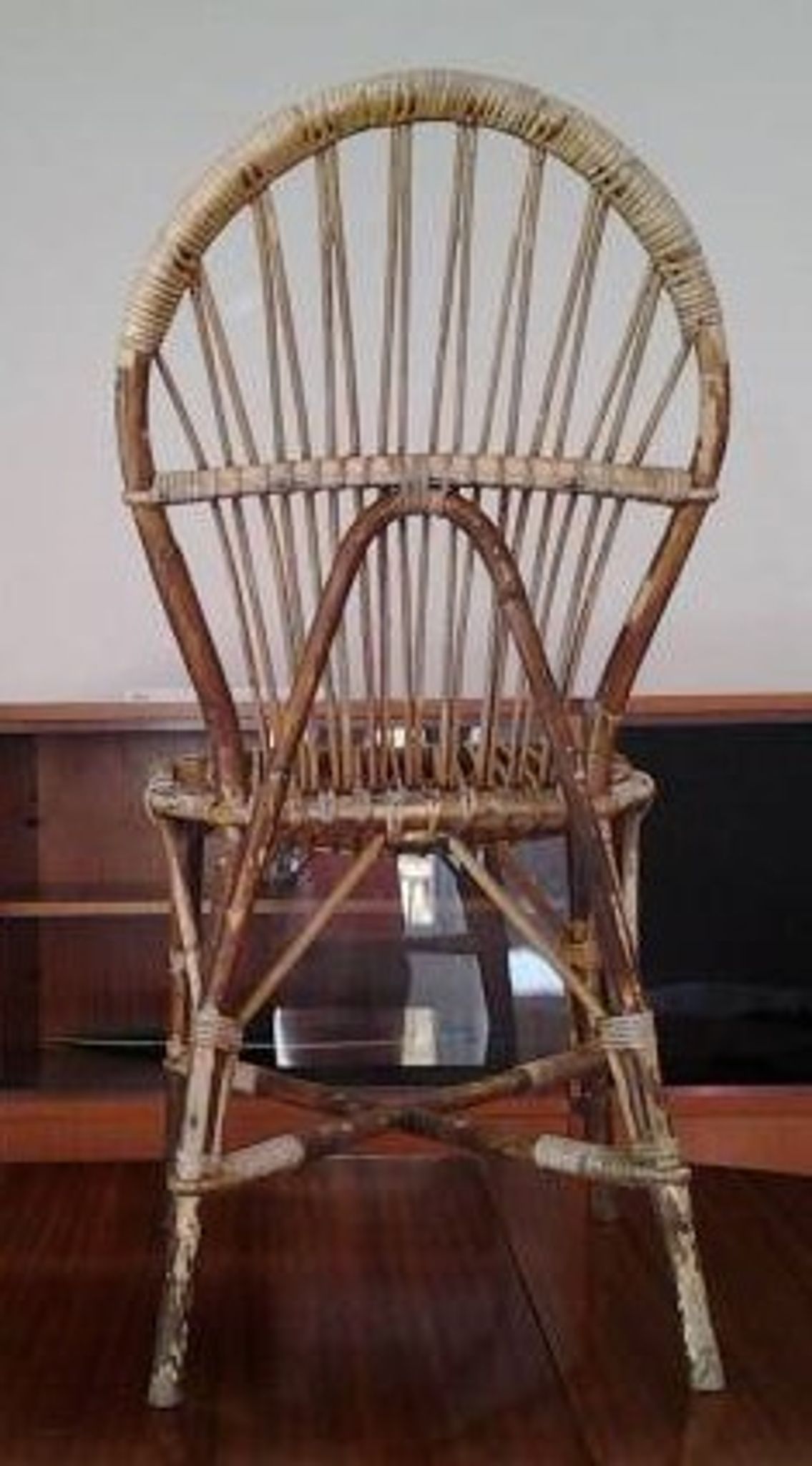 Chair in bamboo and rattan Audoux Minnet Golf Juan of the 1950s
