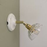 Vintage chiseled glass lampshade wall light - tableware collection -
