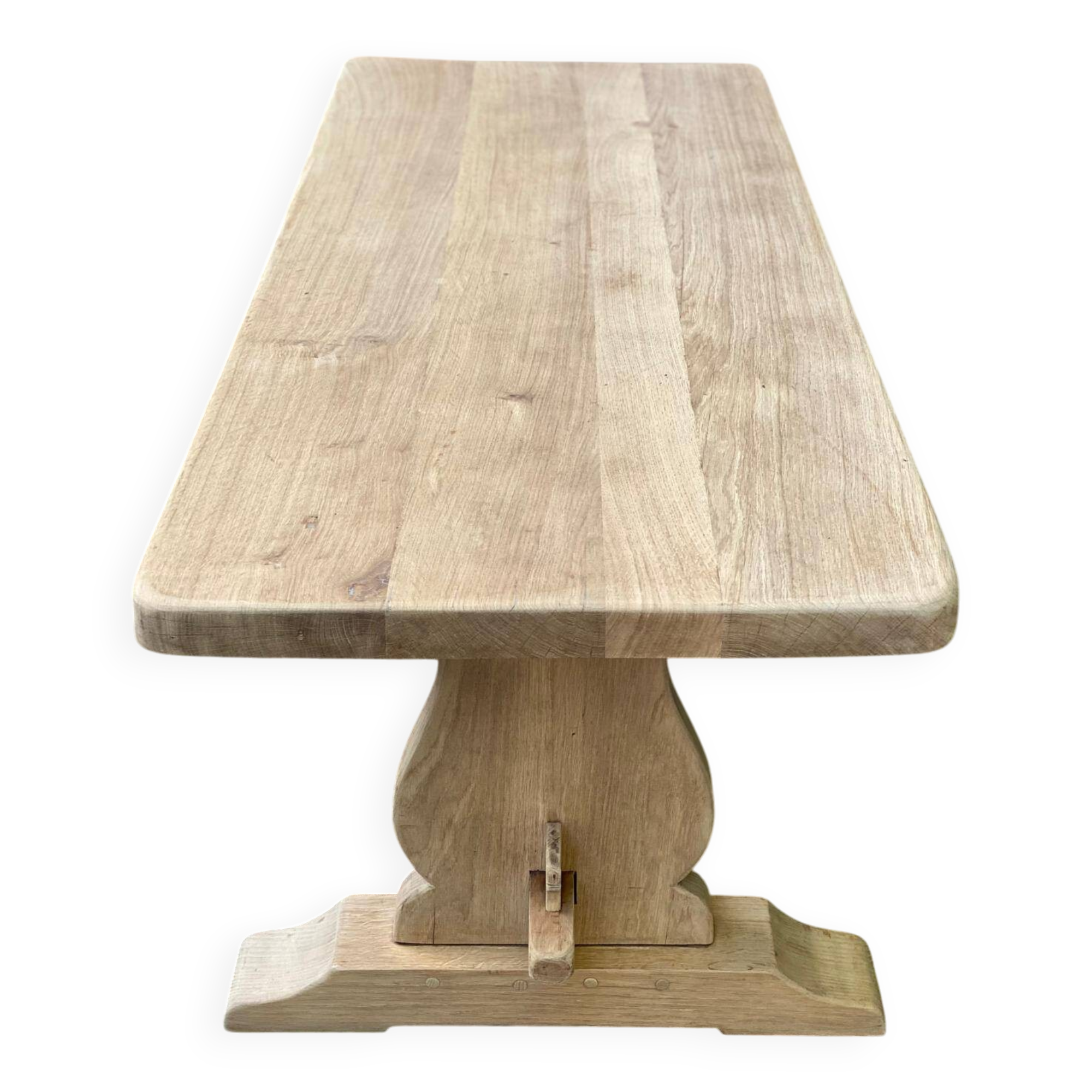 Renovated 19th century solid oak monastery dining table 200cm