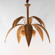 Lustre « cocotier/palmier » en rotin