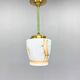 Small Art Deco Brass & Colored Glass Pendant Ligt, Germany 1930's, Restored