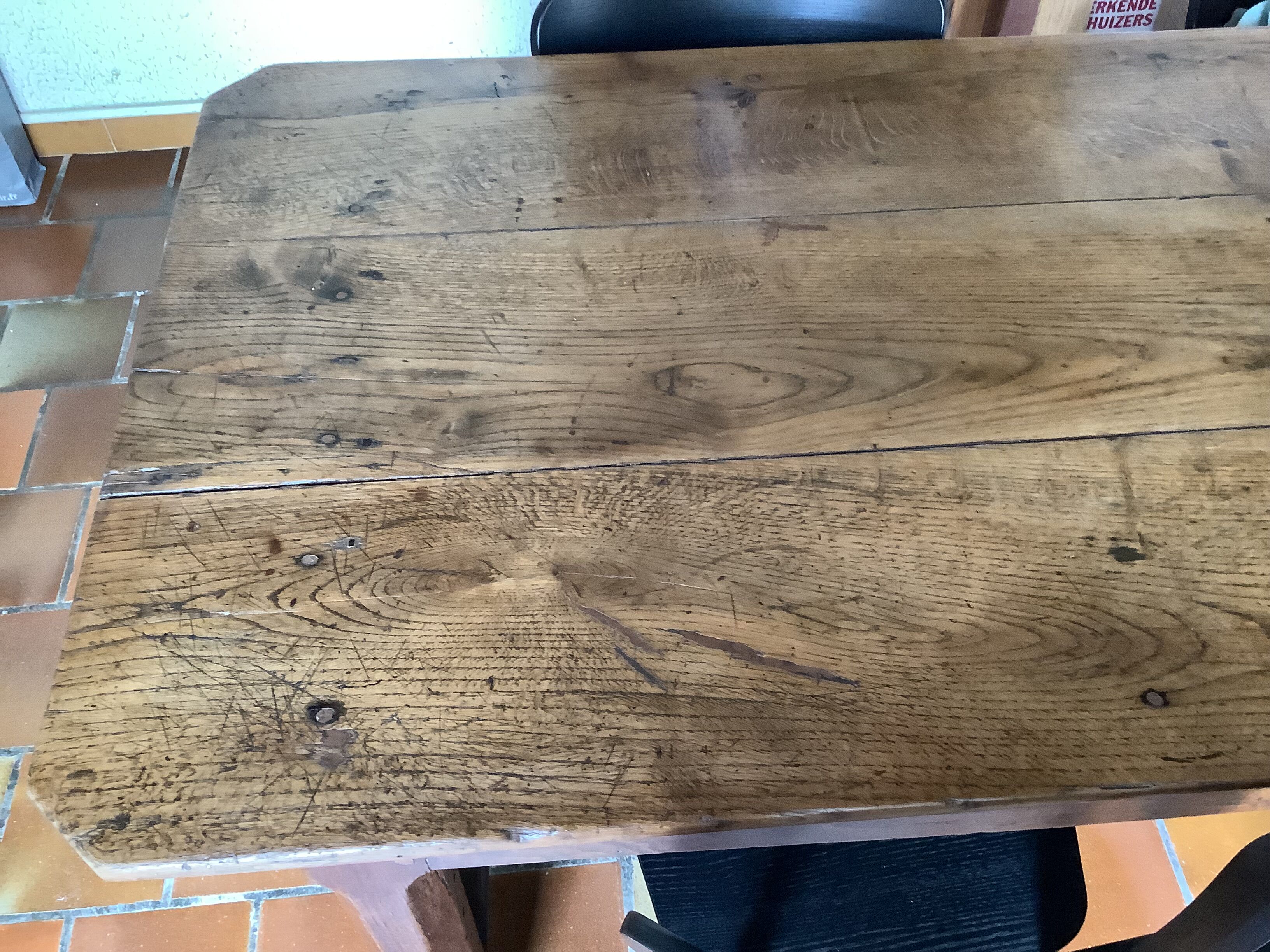 Old solid oak farmhouse table