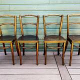 Ensemble de 4 chaises bistrot années 50