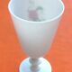Vase white opaline decoration rosa indica cruenta