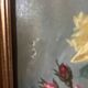 Large antique painting with roses – Oil on canvas from the 1900s – 40 x 102 cm – a large decorative format