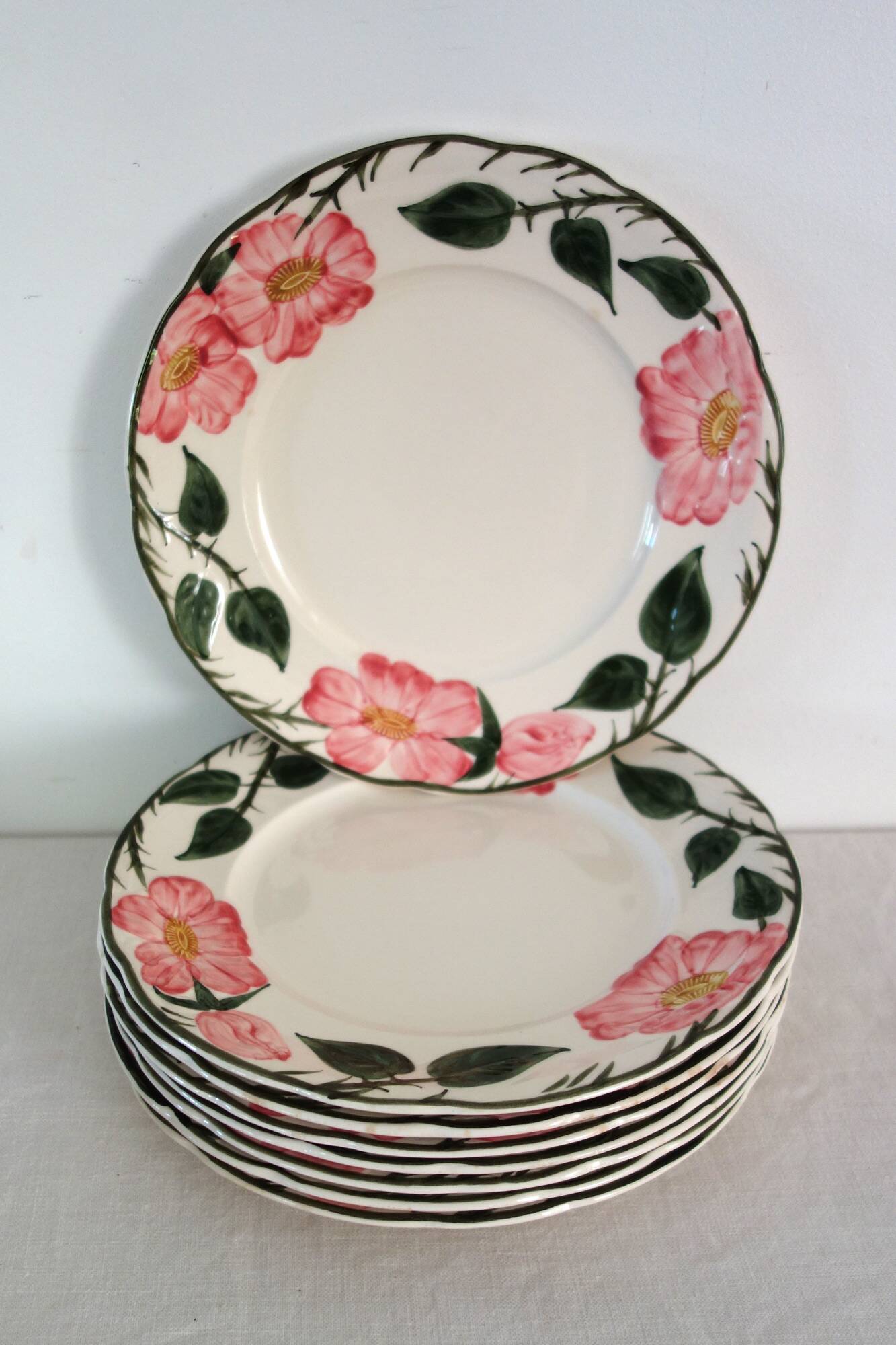 8 dessert plates Villeroy & Boch "Wild Rose", 1970