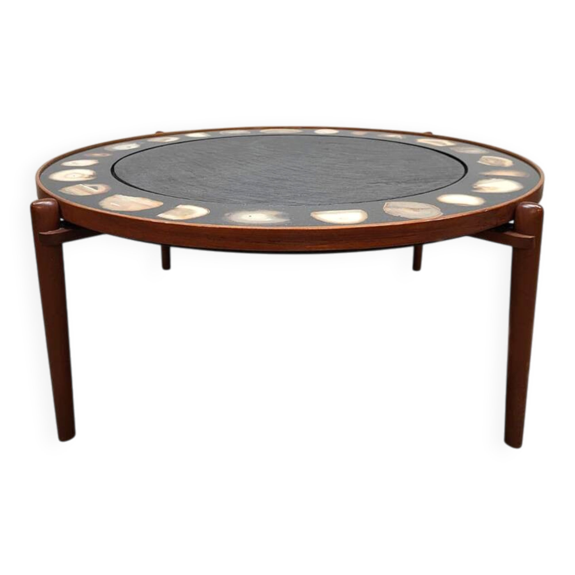 Vintage Heinz Lilienthal coffee table ‘E8’ agate & stone