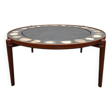 Table basse vintage Heinz Lilienthal ‘E8’ en agate et pierre