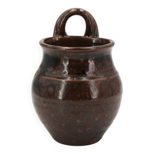 Vase mural en céramique - marron