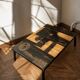 Coffee table wood - floral patterns - by victor cerrato
