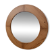 Round Scandinavian pine mirror from the 1970s.
