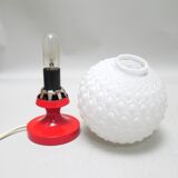 Paire de lampes boule rouge années 70