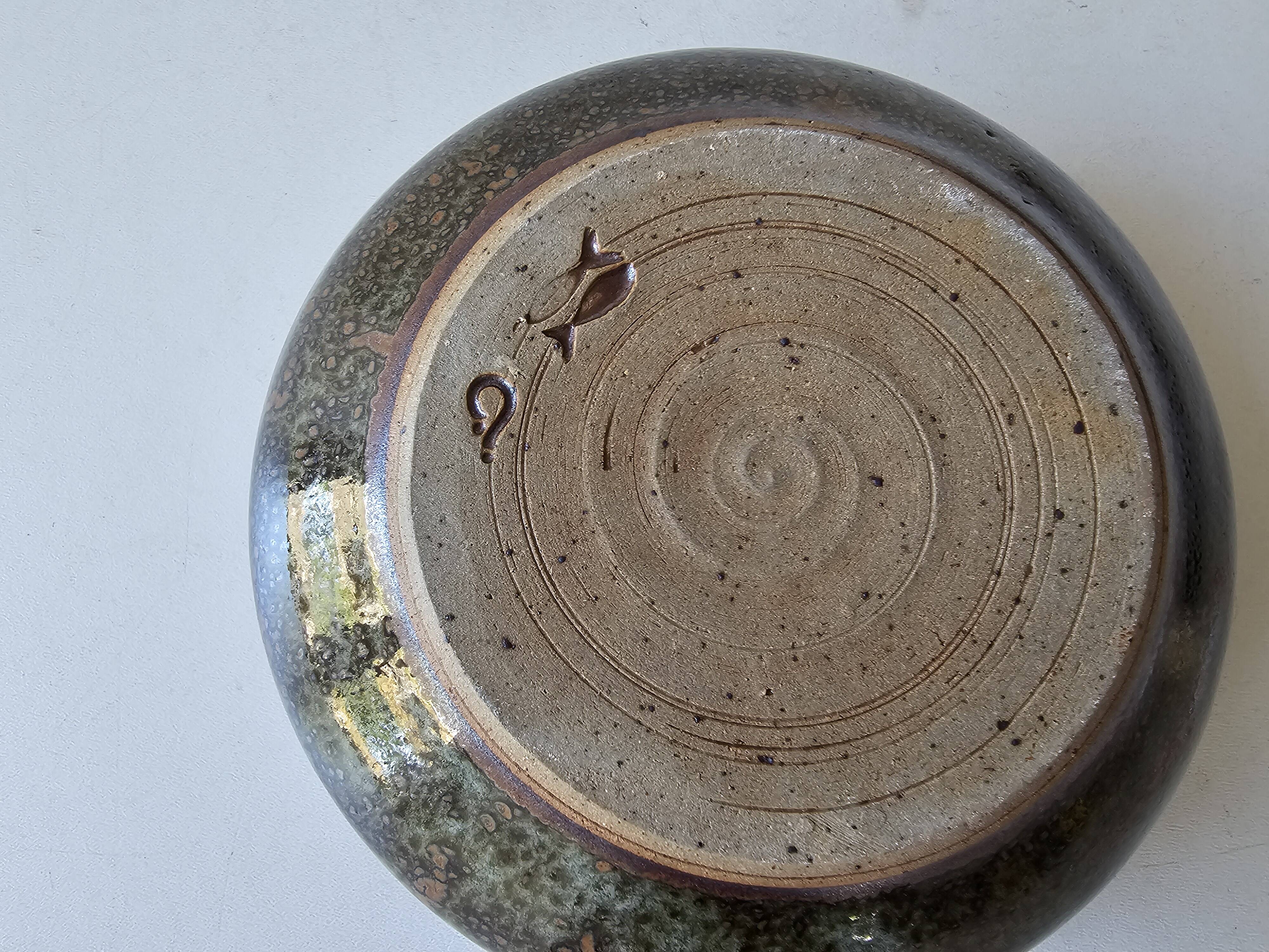 Ceramic flower vase signed gérald pott (diameter 13cm)