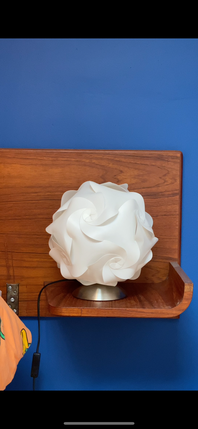 White plastic ball lamp