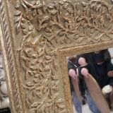 Rectangular mirror with its decorated frame