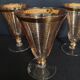 Série de trois verres cristallerie de Hartzviller rayures dorées années 50 60