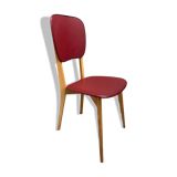 Chaise skaï rouge années 60