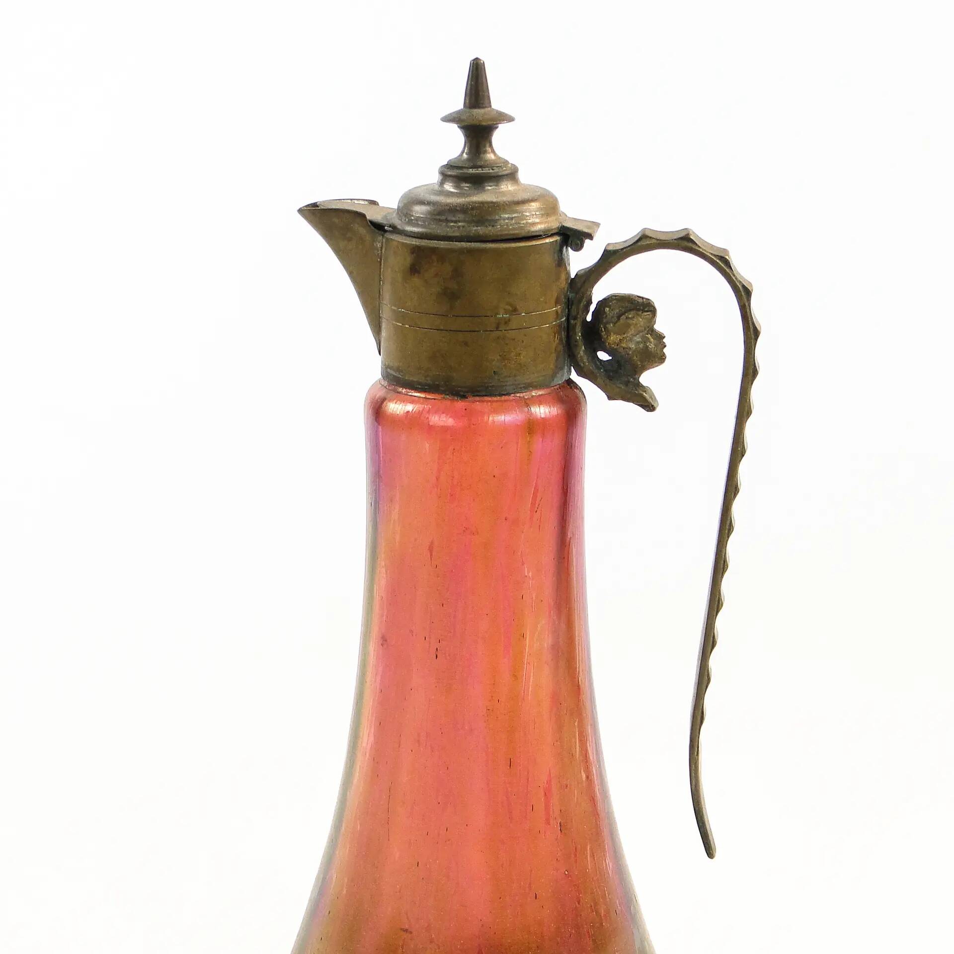 Carafe, Art Nouveau, glass, Czechoslovakia, early 20th century