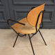 Office chair 1960 tubular seat skaï patina cream