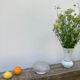 Square wall lamp in vintage transparent glass
