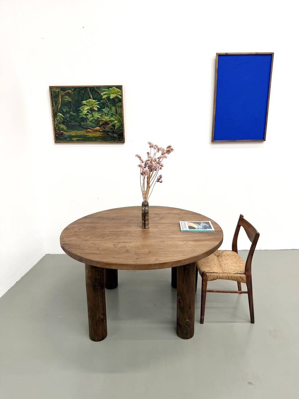 Table ronde années 50 constructiviste noyer