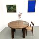 Table ronde années 50 constructiviste noyer