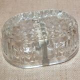 Pair of molded crystal salt and pepper shakers