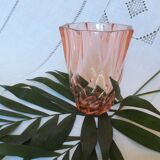 Vintage vase in pink glass art deco France