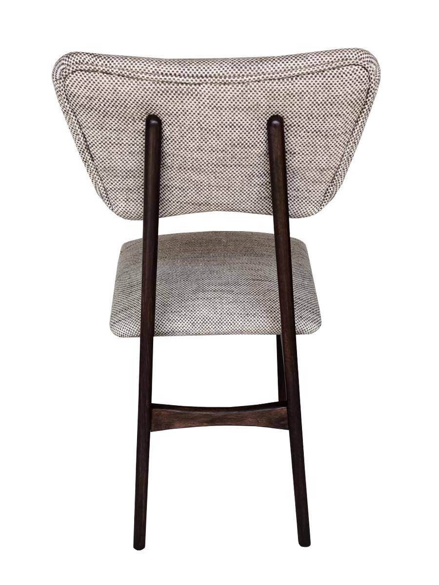 Butterfly Mid-Century dining chair in Peony cotton, Poland, 1960s