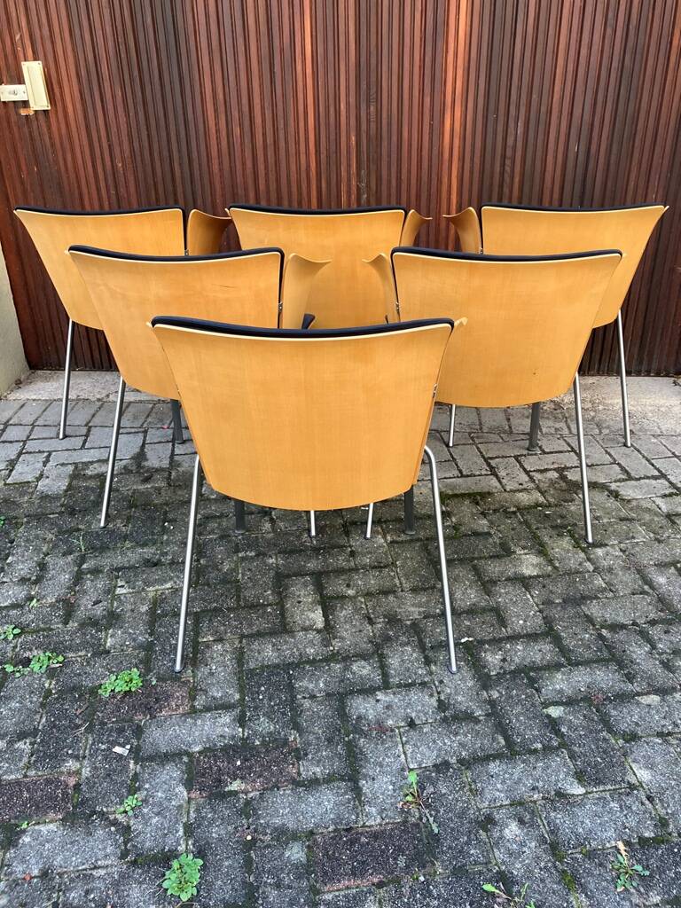6 VM3 Vico Magistretti Chairs-Armchairs for Fritz Hansen