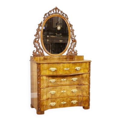 Coiffeuse antique Louis Philippe en noyer, années 1890.