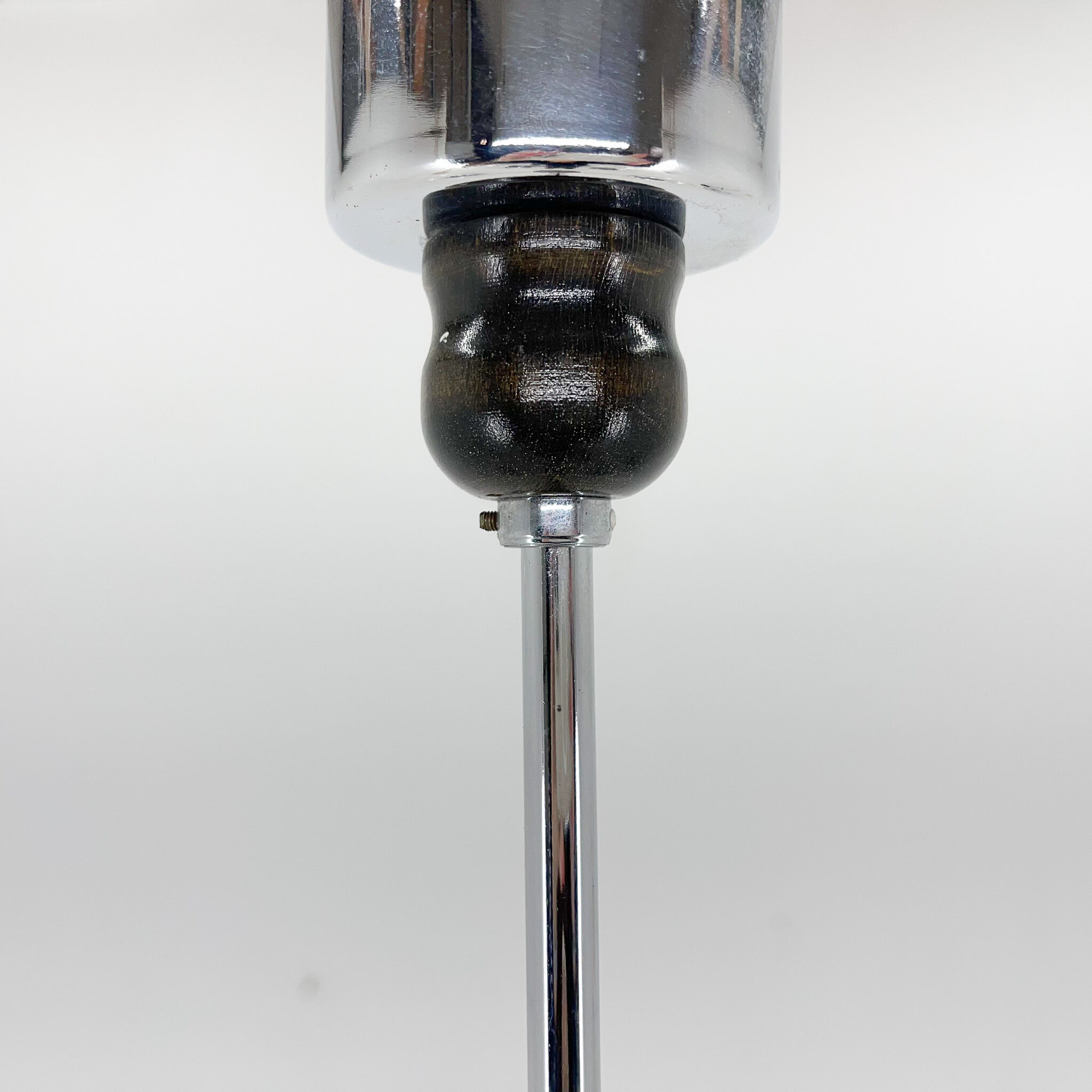 1970's Chrome & Clear Bubble Glass Five-Arm Chandelier