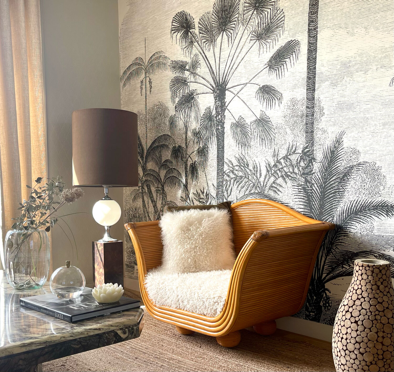 Maugrion armchair in rattan