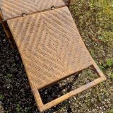 Old vintage rattan lounge chair
