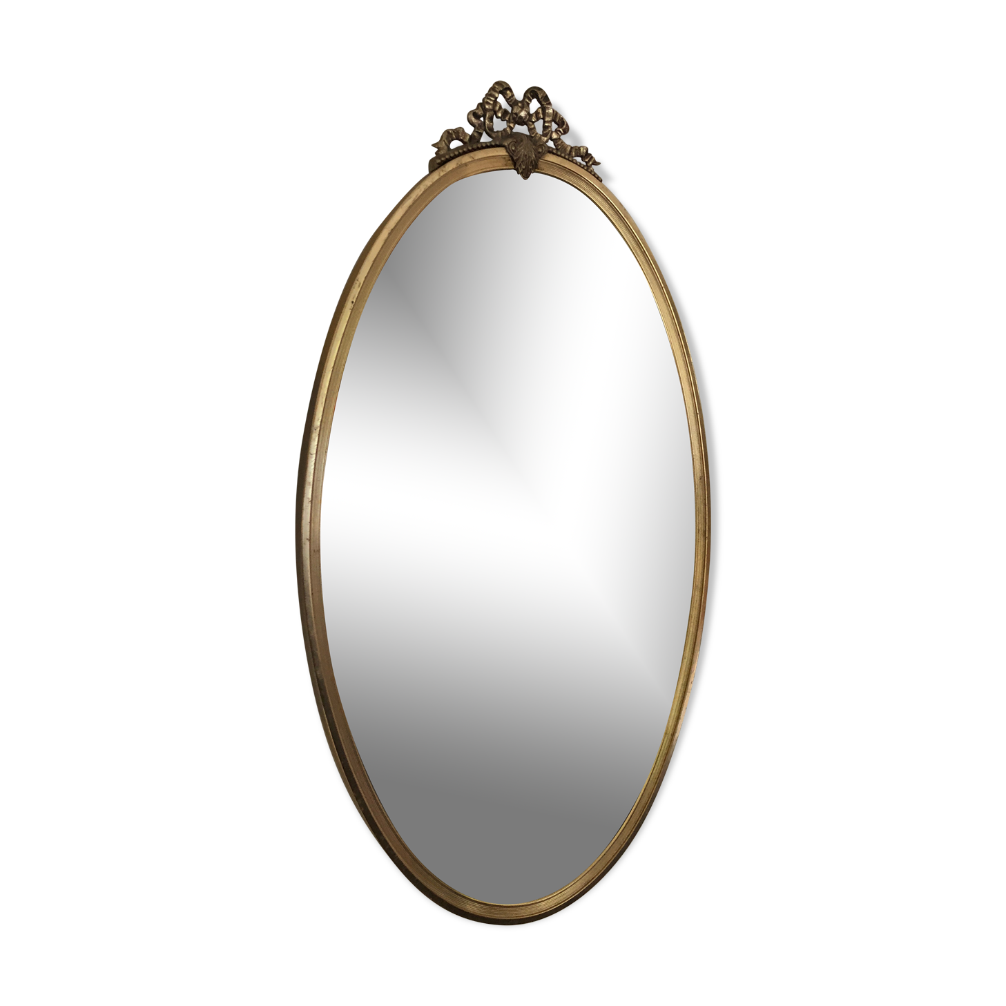 Oval and gold mirror  - 66x37cm